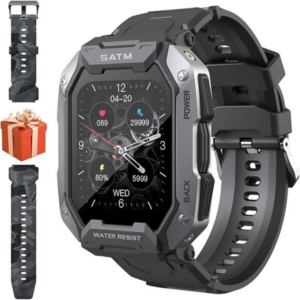 Smart Watches For Men 5atm/Ip69k Waterproof Fitness Tracker Military Smart Watch